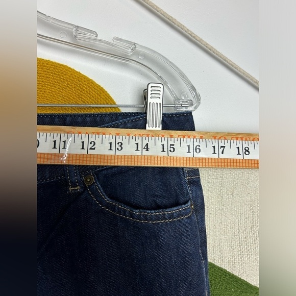 Ann Taylor Y2K straight Lindsay waist modern fit wide leg Blue dark Jeans Sz 8P - Picture 6 of 8